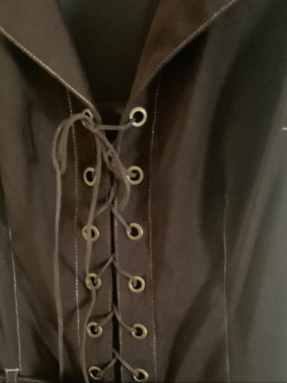 Hot Kiss Brown Lace-Up Jumpsuit with Belt - Picture 4 of 8